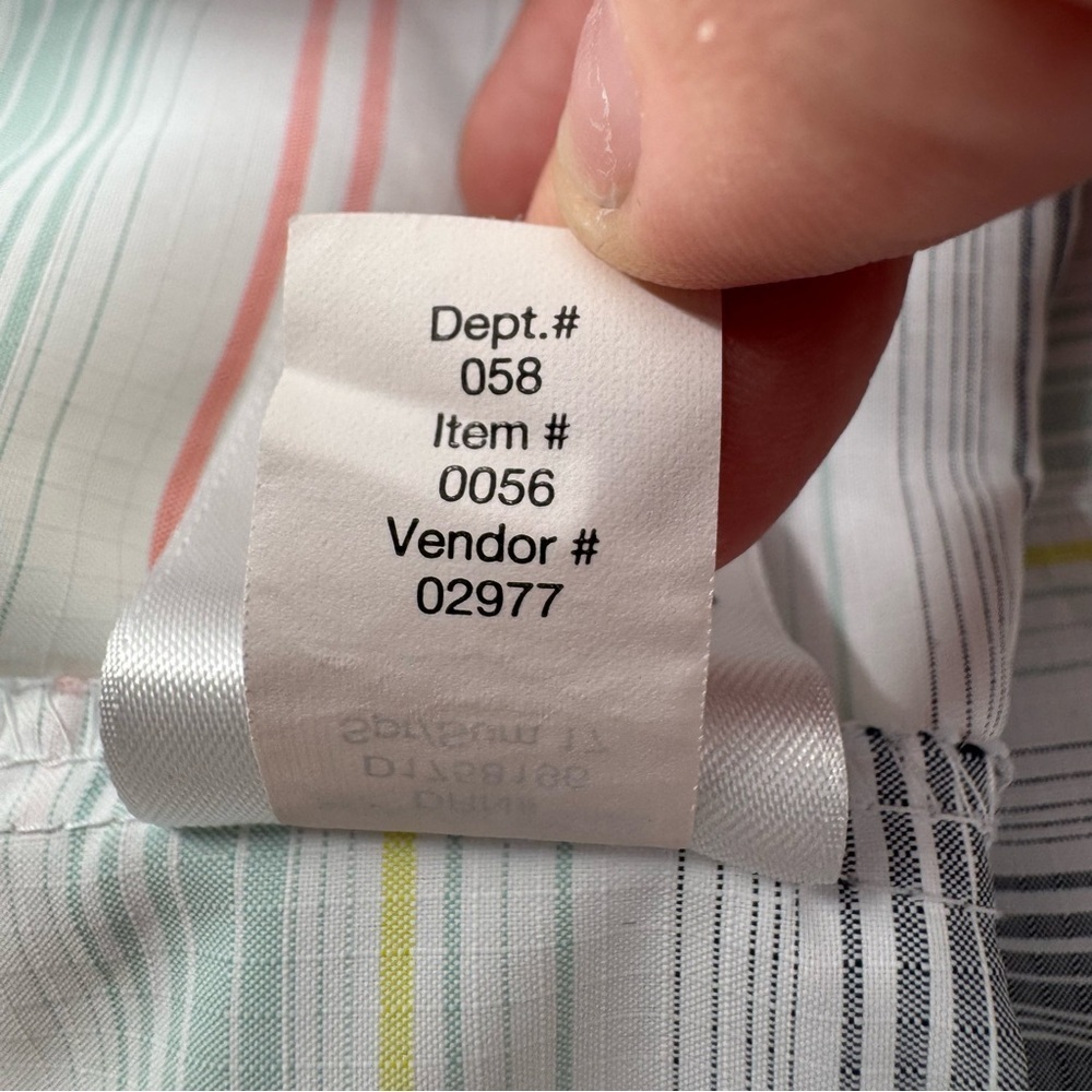 Eddie Bauer White Striped Button Down Chest Pockets Sleeveless Tech Shirt Small - Picture 10 of 10